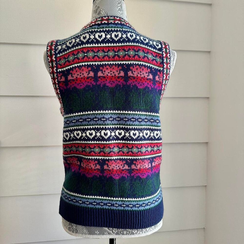 Vintage Northern Isles Fair Isle Sweater Vest Cottage Fall Boho Sweater Vest - Picture 4 of 8